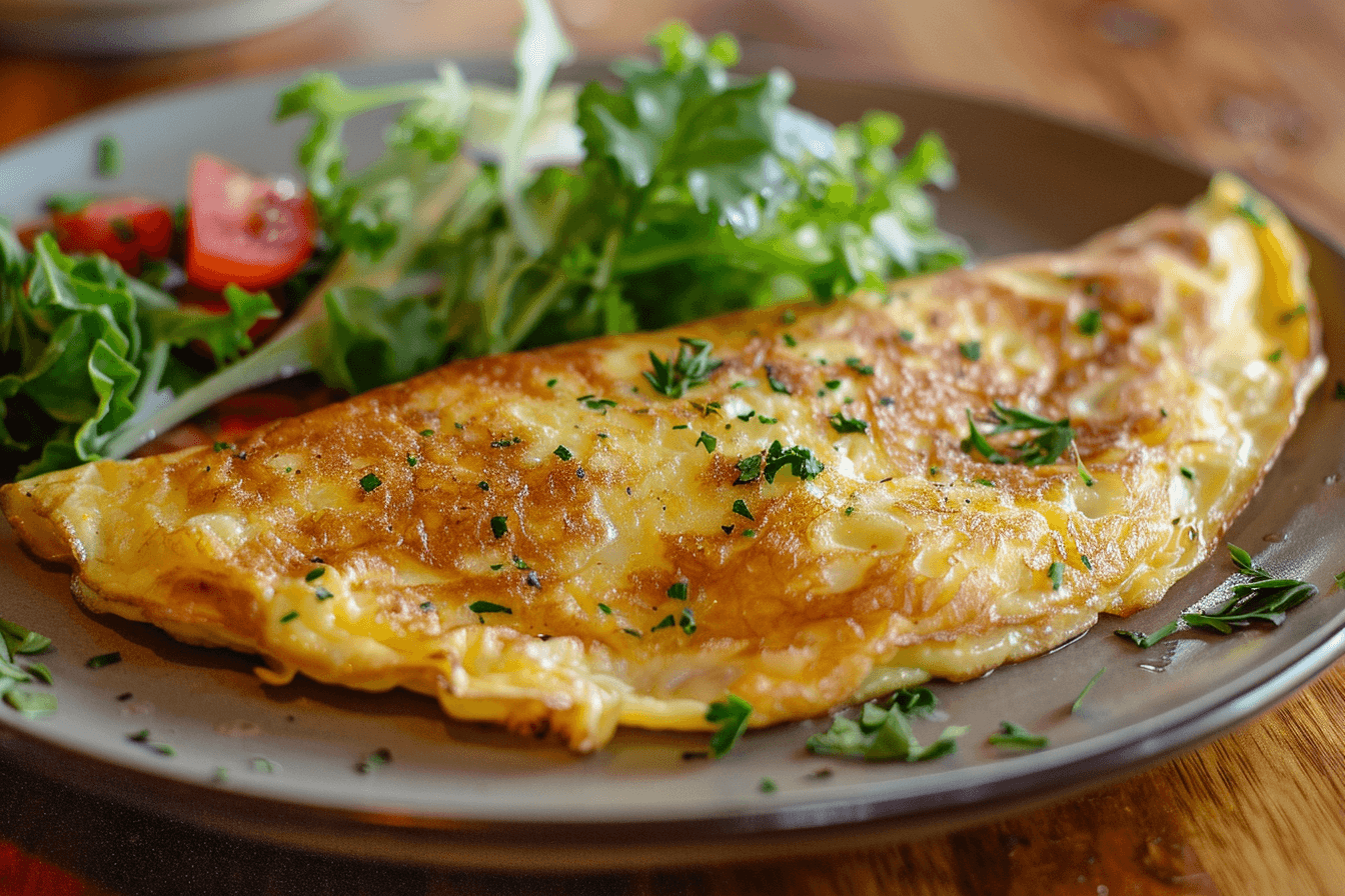Fluffiges Omelette – fertig angerichtet