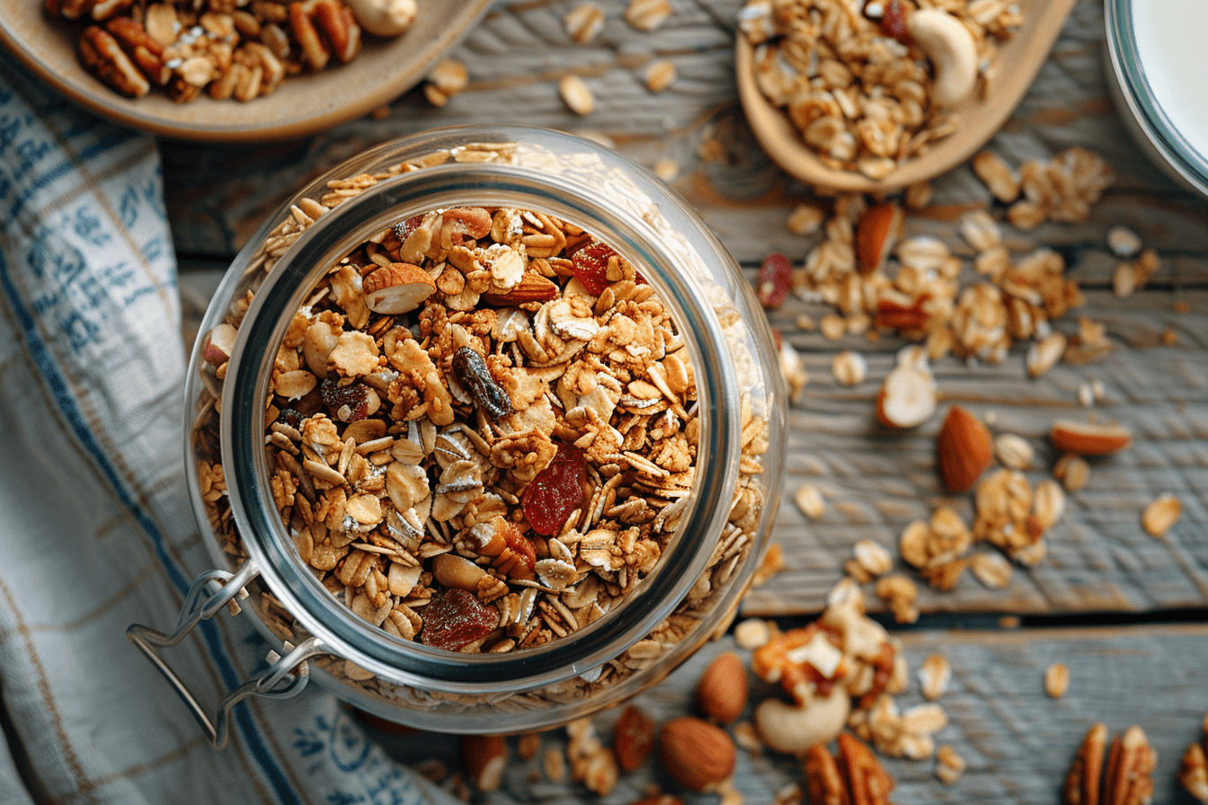 Knuspriges Granola – fertig angerichtet