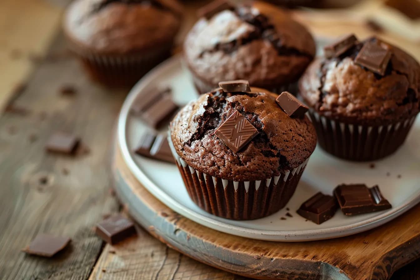 Schoko-Muffins – fertig angerichtet