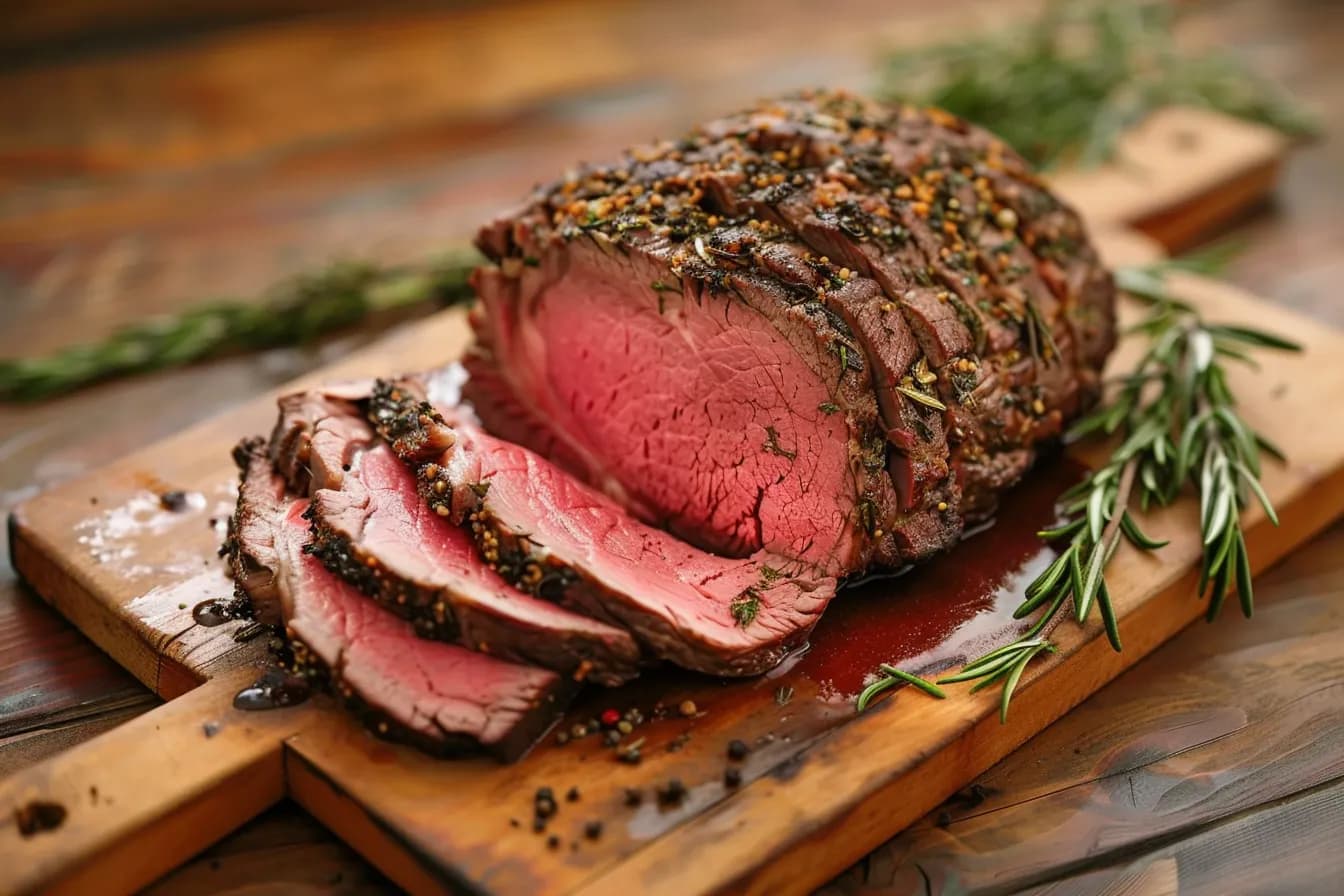 Weihnachtsbraten (Roastbeef) – fertig angerichtet