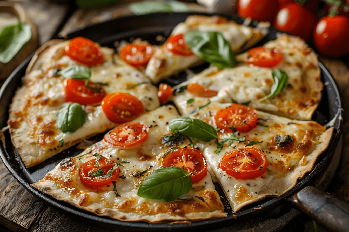 Tortilla-Pizza in 10 Minuten – fertig angerichtet