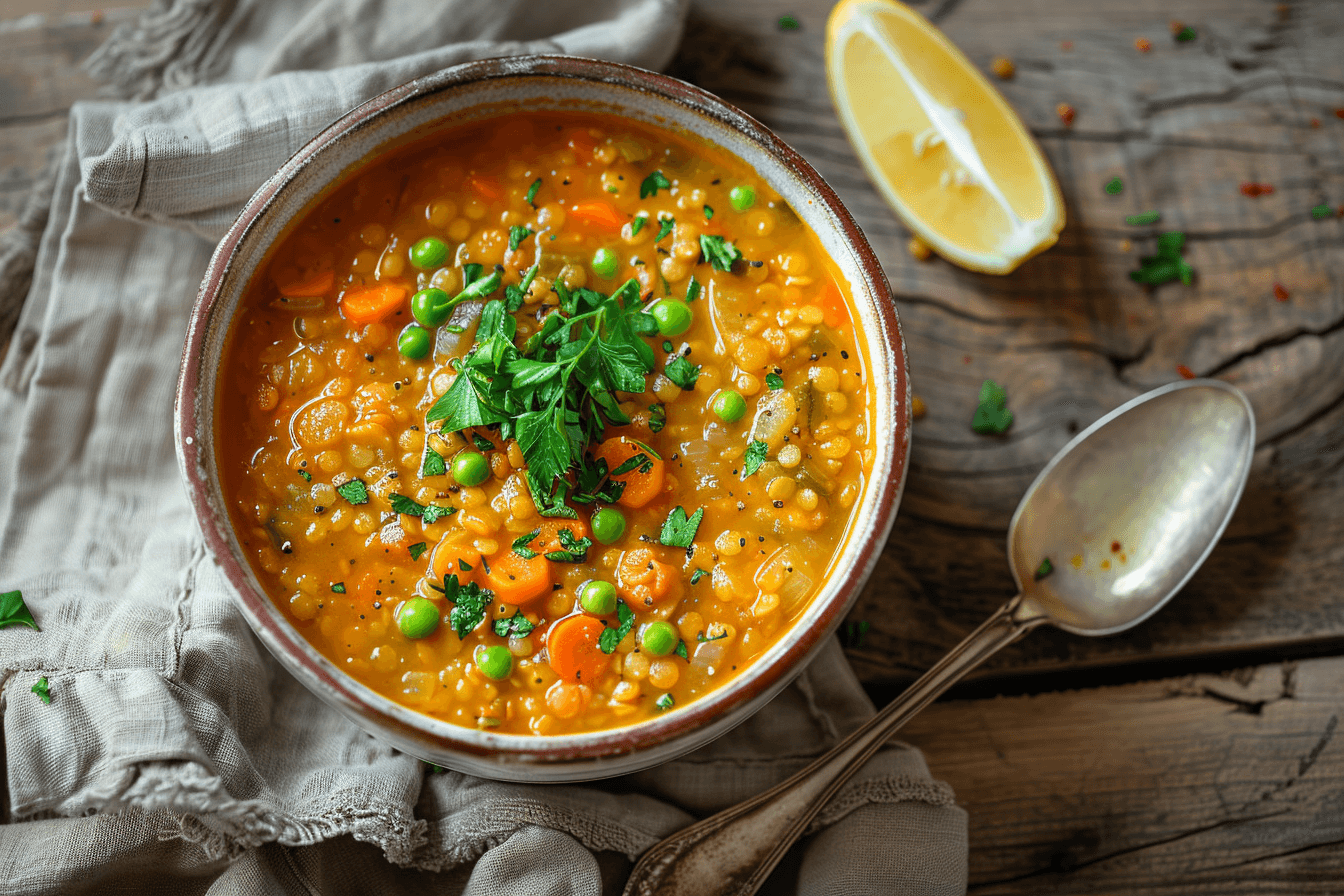 Gemüsesuppe aus Tiefkühlgemüse – fertig angerichtet