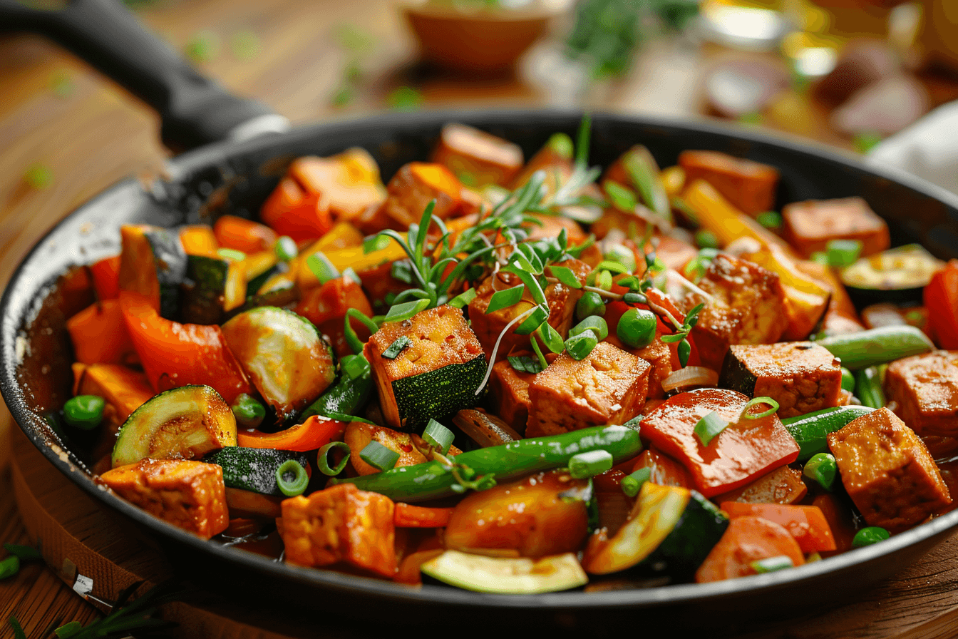 FODMAP-arme Gemüsepfanne – fertig angerichtet