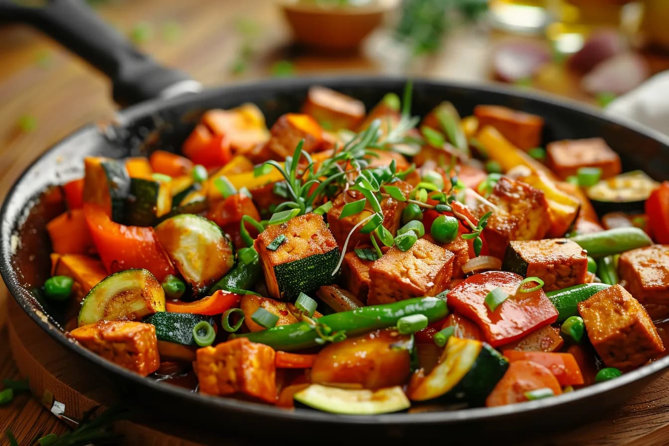 FODMAP-arme Gemüsepfanne – fertig angerichtet