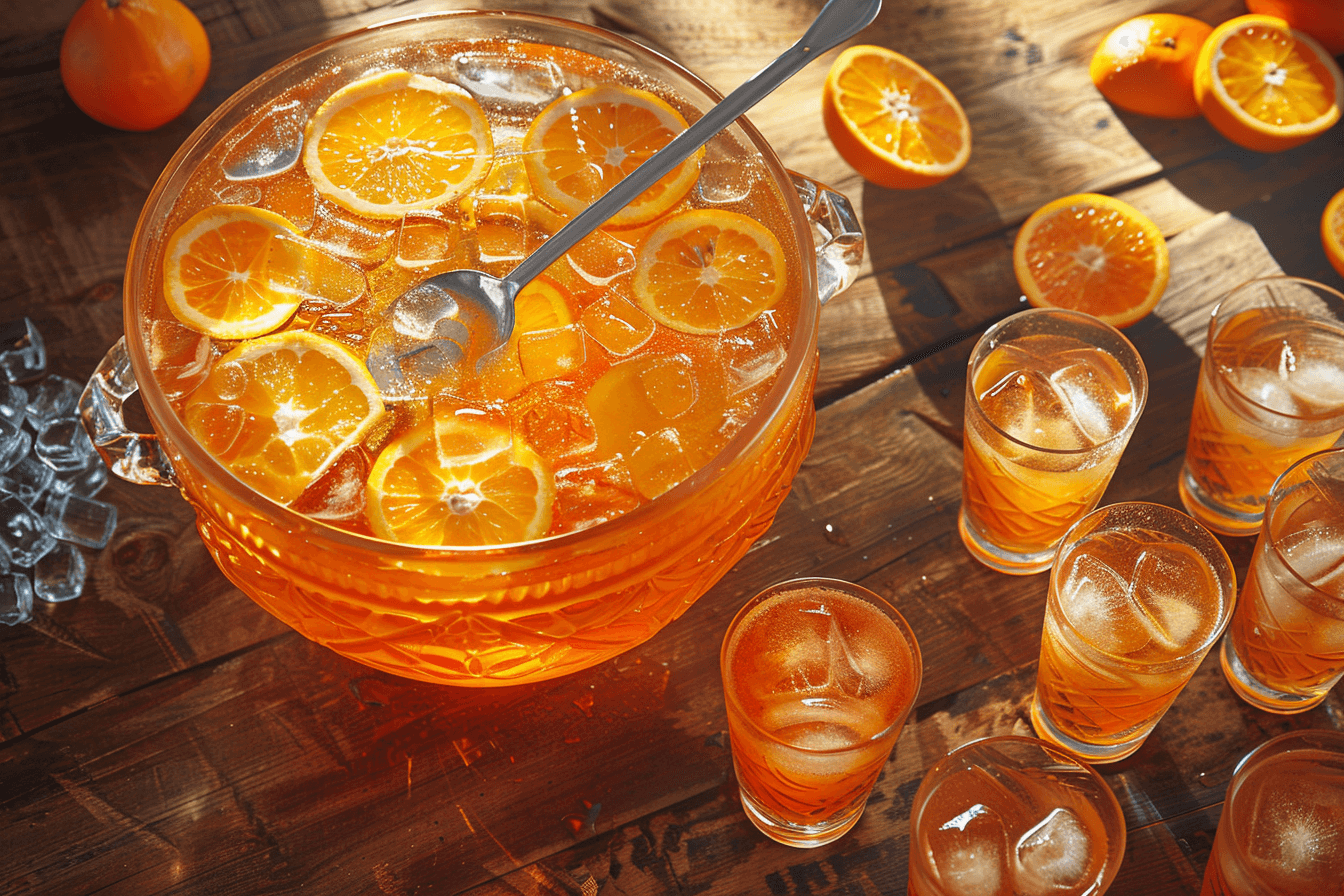 Aperol Bowle für viele – fertig angerichtet