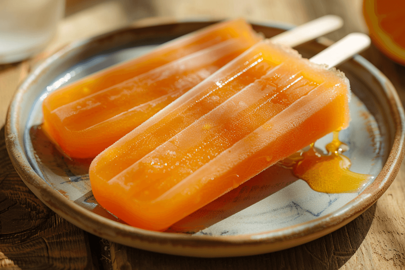 Aperol-Eis am Stiel – fertig angerichtet