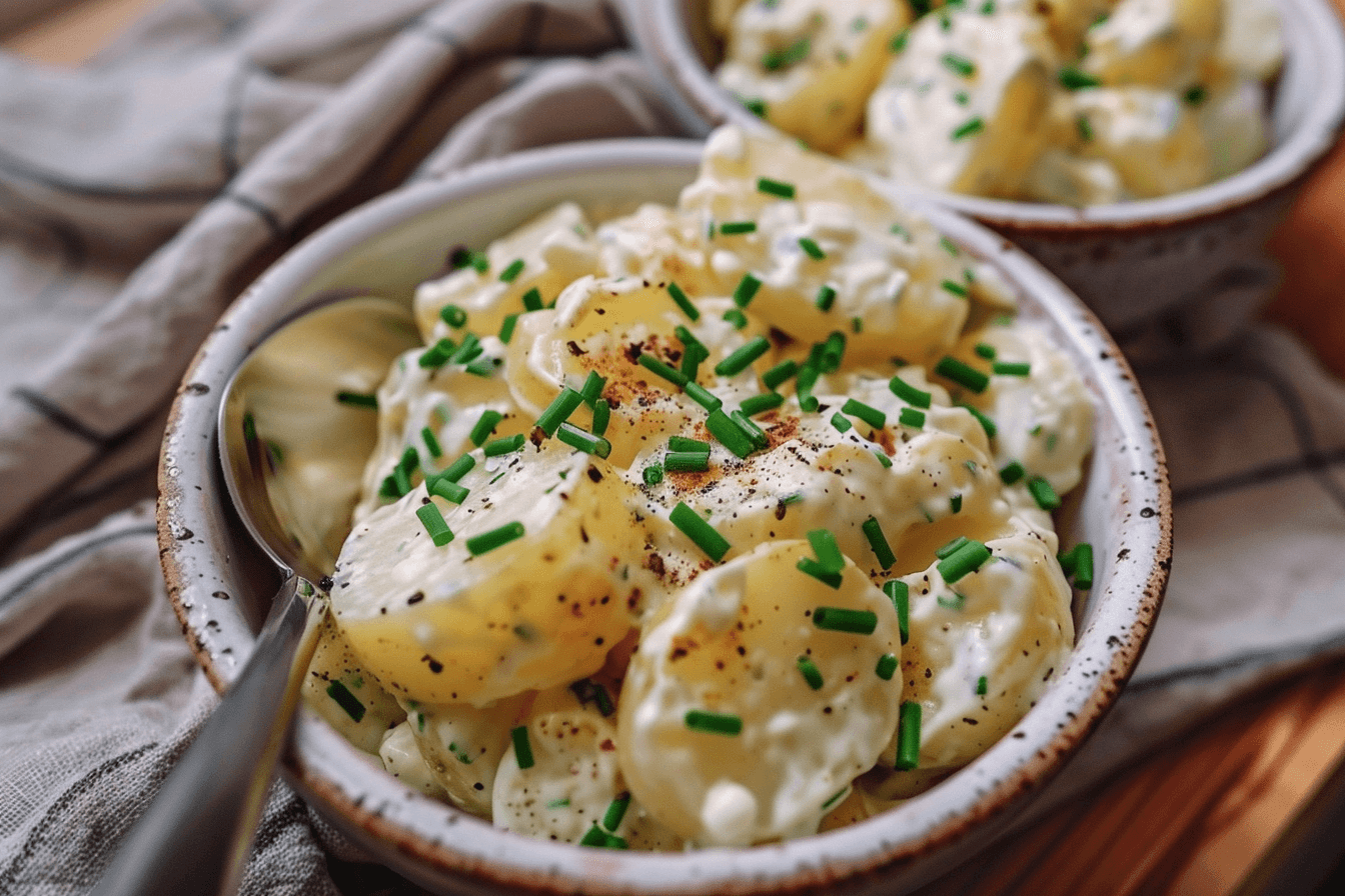 Kartoffelsalat – fertig angerichtet