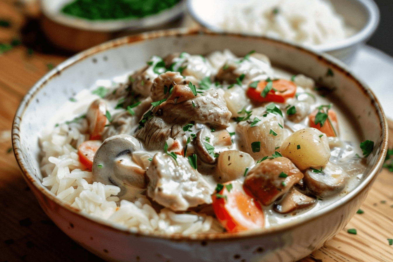 Blanquette de veau – fertig angerichtet