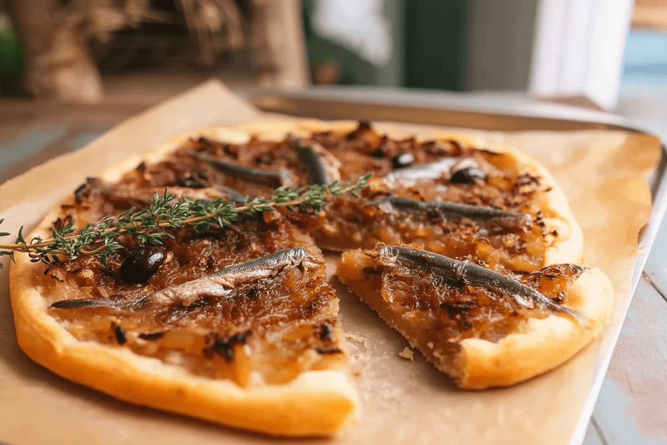 Pissaladière – fertig angerichtet