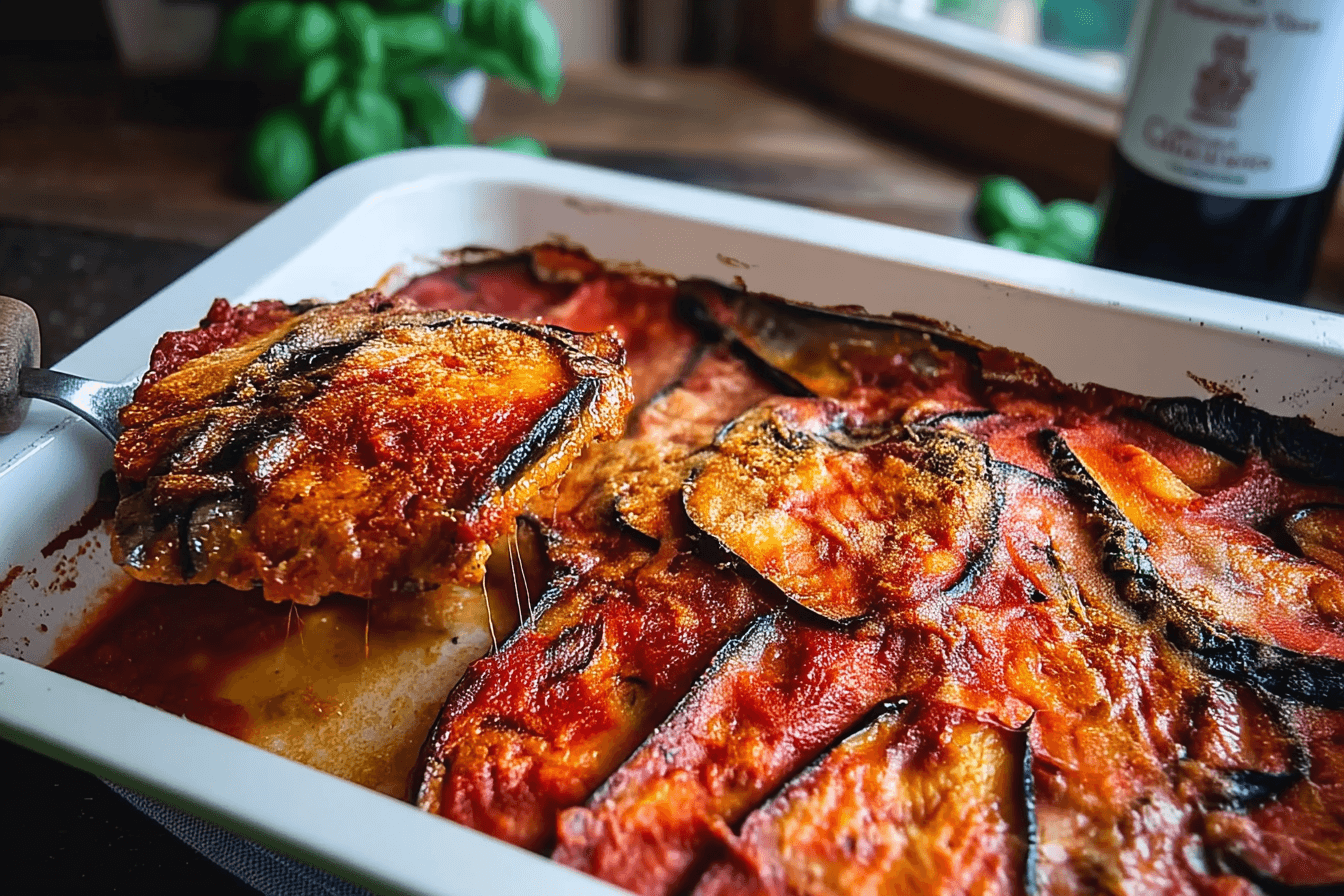Parmigiana di melanzane – fertig angerichtet