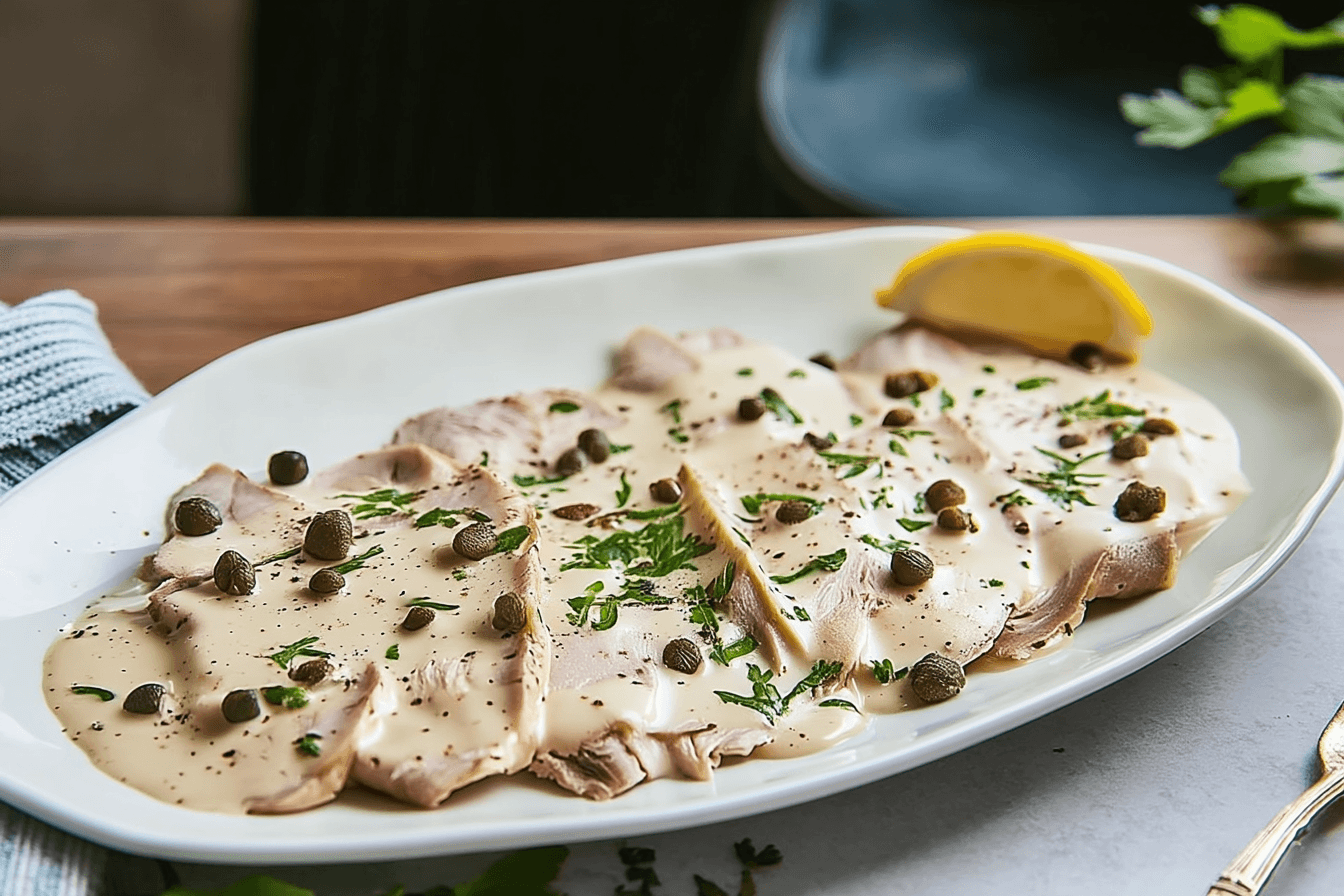 Vitello tonnato – fertig angerichtet