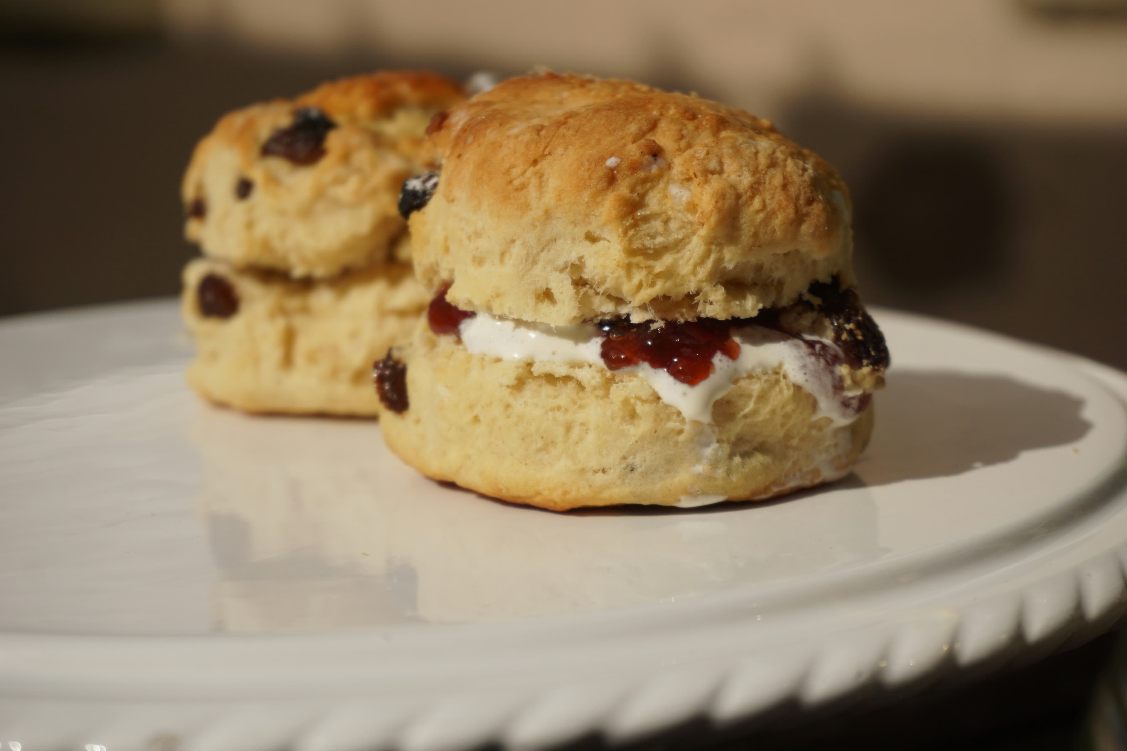 Scones mit Clotted Cream – fertig angerichtet