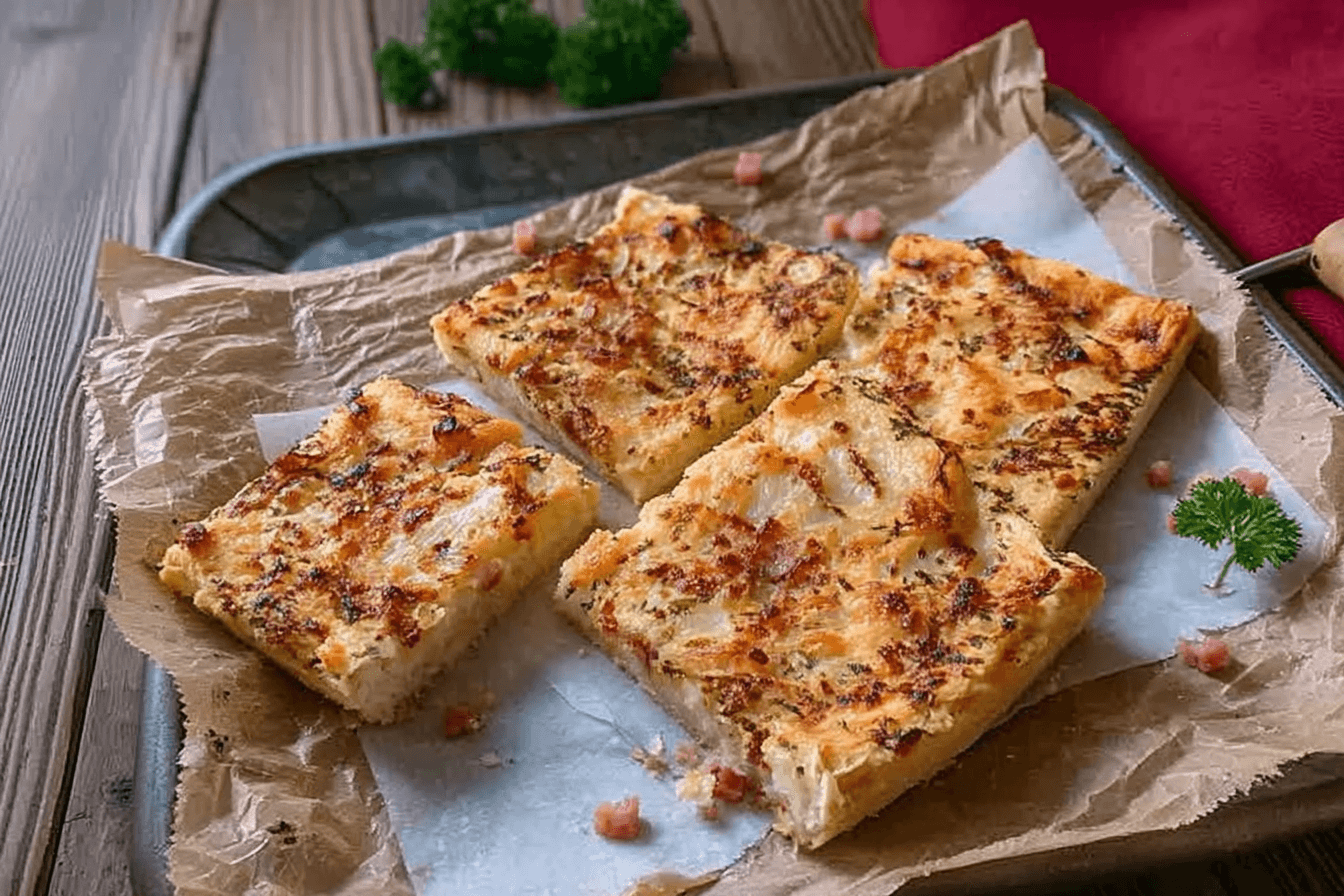 Zwiebelkuchen – fertig angerichtet