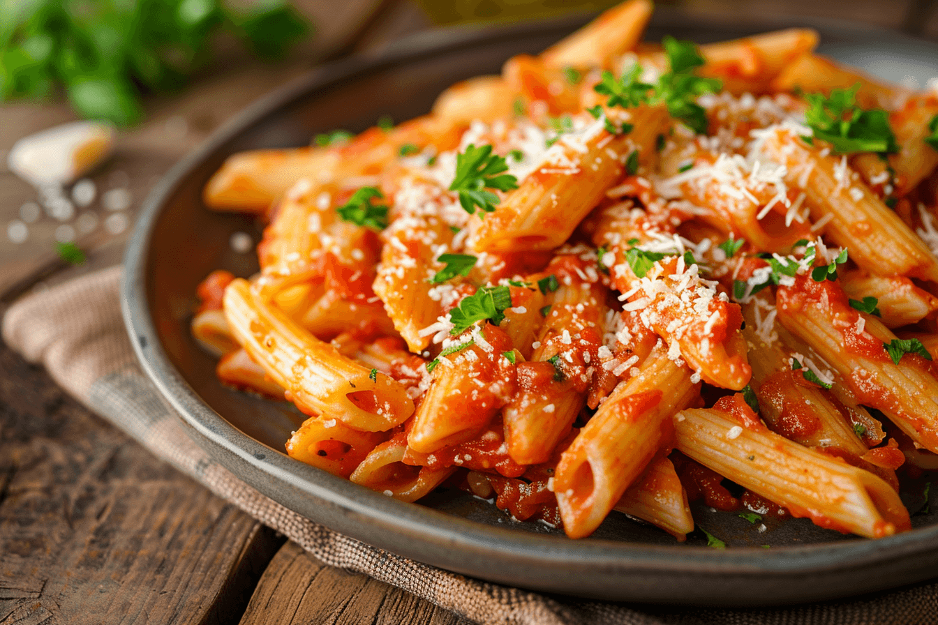 Penne all'Arrabbiata – fertig angerichtet